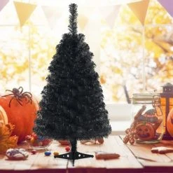 Costway 3ft Unlit Artificial Christmas Halloween Mini Tree Black w/Plastic Stand 12 Costway 3ft Unlit Artificial Christmas Halloween Mini Tree Black w/Plastic Stand -Christmas Trees Sales Store unnamed file 6861