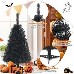 Costway 3ft Unlit Artificial Christmas Halloween Mini Tree Black w/Plastic Stand 15 Costway 3ft Unlit Artificial Christmas Halloween Mini Tree Black w/Plastic Stand -Christmas Trees Sales Store unnamed file 6864