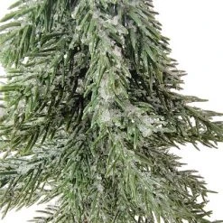 Northlight 10.5" Frosted Icy Pine Tree with Jute Base Christmas Decoration