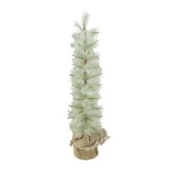 Arett Sales 2' Unlit Artificial Christmas Tree Silent Luxury Frosted Green Pine with Burlap Base