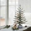 2ft Puleo Pre-Lit Flocked Potted Slim Artic Fir Artificial Christmas Tree Clear Lights
