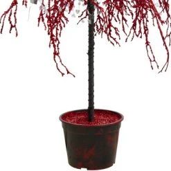 CMI 3.8' Unlit Artificial Christmas Tree Red Holiday Crystallized Potted Glitter