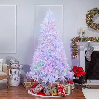 7.5ft Sterling Tree Company Full White Parkview Pine with 600 Color Changing LED Lights Artificial Christmas Tree 3 7.5ft Sterling Tree Company Full White Parkview Pine with 600 Color Changing LED Lights Artificial Christmas Tree - Image 3