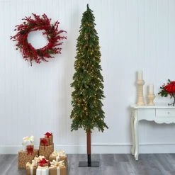 8ft Nearly Natural Pre-Lit Slim Grand Alpine Artificial Christmas Tree Clear Lights -Christmas Trees Sales Store unnamed file 6937