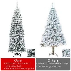 Tangkula Pencil Artificial Christmas Tree Snow Flocked Pencil Tree with Flexible Stand 13 Tangkula Pencil Artificial Christmas Tree Snow Flocked Pencil Tree with Flexible Stand -Christmas Trees Sales Store unnamed file 6949