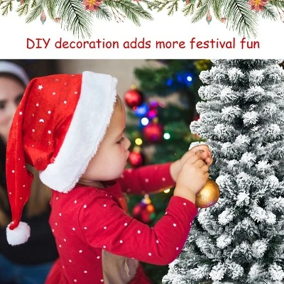 Tangkula Pencil Artificial Christmas Tree Snow Flocked Pencil Tree with Flexible Stand 6 Tangkula Pencil Artificial Christmas Tree Snow Flocked Pencil Tree with Flexible Stand - Image 6