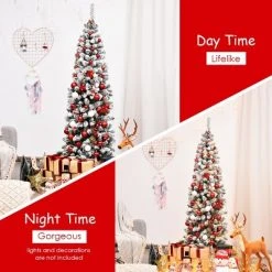 Tangkula Pencil Artificial Christmas Tree Snow Flocked Pencil Tree with Flexible Stand 15 Tangkula Pencil Artificial Christmas Tree Snow Flocked Pencil Tree with Flexible Stand -Christmas Trees Sales Store unnamed file 6951