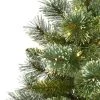 Nearly Natural Pre-Lit LED Slim Snow Flocked Tip Wisconsin Pine Artificial Christmas Tree Clear Lights