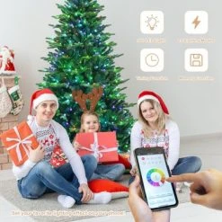 Tangkula APP Controlled Christmas Tree, PE/PVC Xmas Tree w/ Color Changing LED Lights & Branch Tips -Christmas Trees Sales Store unnamed file 6964