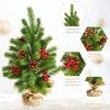 Tangkula 20” Mini Realistic Christmas Tree, Artificial Tabletop Christmas Tree W/ 55 Branch Tips