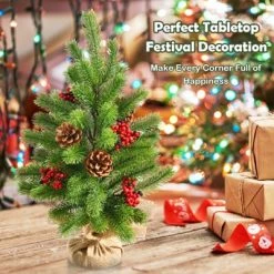 Tangkula 20” Mini Realistic Christmas Tree, Artificial Tabletop Christmas Tree W/ 55 Branch Tips -Christmas Trees Sales Store unnamed file 6988