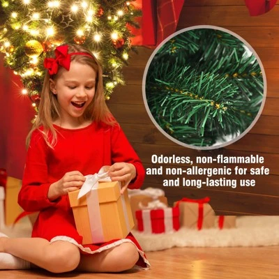 Tangkula 7ft Upside Down Christmas Tree Artificial Green Inverted PVC Tree with Metal Stand 7 Tangkula 7ft Upside Down Christmas Tree Artificial Green Inverted PVC Tree with Metal Stand - Image 7