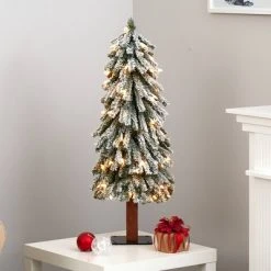 3ft Nearly Natural Pre-Lit Flocked Grand Alpine Artificial Christmas Tree Clear Lights -Christmas Trees Sales Store unnamed file 7012