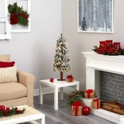 3ft Nearly Natural Pre-Lit Flocked Grand Alpine Artificial Christmas Tree Clear Lights -Christmas Trees Sales Store unnamed file 7013