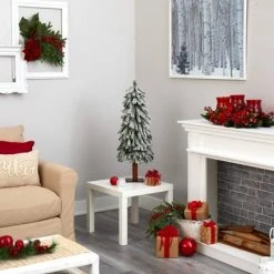 3ft Nearly Natural Pre-Lit Flocked Grand Alpine Artificial Christmas Tree Clear Lights -Christmas Trees Sales Store unnamed file 7014