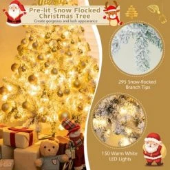 Tangkula 4.5 FT Snow Flocked Christmas Tree Pre-lit Christmas Tree w/295 Branch Tips & 150 Warm White LED Lights 11 Tangkula 4.5 FT Snow Flocked Christmas Tree Pre-lit Christmas Tree w/295 Branch Tips & 150 Warm White LED Lights -Christmas Trees Sales Store unnamed file 7030