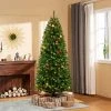 HOMCOM 7.5ft Tall Pre-lit Pine Artificial Christmas Tree with Realistic Branches, 450 Warm White LED Lights and 1146 Tips