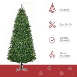 HOMCOM 7.5ft Tall Pre-lit Pine Artificial Christmas Tree with Realistic Branches, 450 Warm White LED Lights and 1146 Tips 13 HOMCOM 7.5ft Tall Pre-lit Pine Artificial Christmas Tree with Realistic Branches, 450 Warm White LED Lights and 1146 Tips -Christmas Trees Sales Store unnamed file 7041