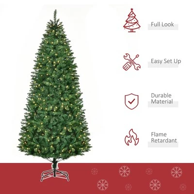 HOMCOM 7.5ft Tall Pre-lit Pine Artificial Christmas Tree with Realistic Branches, 450 Warm White LED Lights and 1146 Tips 7 HOMCOM 7.5ft Tall Pre-lit Pine Artificial Christmas Tree with Realistic Branches, 450 Warm White LED Lights and 1146 Tips - Image 7