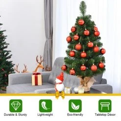 Tangkula 2' PVC Artificial Small Christmas Tree Holiday Season Decoration -Christmas Trees Sales Store unnamed file 7044