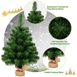 Tangkula 2' PVC Artificial Small Christmas Tree Holiday Season Decoration -Christmas Trees Sales Store unnamed file 7045