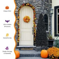 Tangkula 6FT Artificial Full Black Christmas Tree Slim Pencil Tree Seasonal Holiday Decoration for Home Office & Party -Christmas Trees Sales Store unnamed file 7095