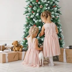 Tangkula Happygrill 5ft Pre-lit Artificial Christmas Tree Slim Artificial Xmas Tree w/ 250 Replaceable LED Lights & 408 Branch Tips -Christmas Trees Sales Store unnamed file 7111