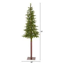 6ft Nearly Natural Pre-Lit LED Alaskan Alpine Artificial Christmas Tree Clear Lights