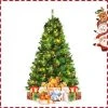 Tangkula 6ft Pre-lit Christmas Tree Artificial Christmas Pine Tree w/ 350 LED Lights & 814 Branch Tips