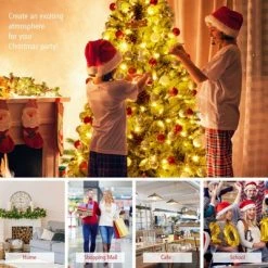 Tangkula 6ft Pre-lit Christmas Tree Artificial Christmas Pine Tree w/ 350 LED Lights & 814 Branch Tips -Christmas Trees Sales Store unnamed file 7136