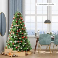 Tangkula 6ft Pre-lit Christmas Tree Artificial Christmas Pine Tree w/ 350 LED Lights & 814 Branch Tips -Christmas Trees Sales Store unnamed file 7137