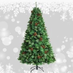 Tangkula 6ft Pre-lit Christmas Tree Artificial Christmas Pine Tree w/ 350 LED Lights & 814 Branch Tips -Christmas Trees Sales Store unnamed file 7142