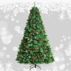 Tangkula 6ft Pre-lit Christmas Tree Artificial Christmas Pine Tree w/ 350 LED Lights & 814 Branch Tips -Christmas Trees Sales Store unnamed file 7143