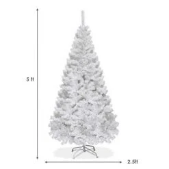 Tangkula 5ft White Artificial PVC Christmas Tree Festive Winter w/Stand -Christmas Trees Sales Store unnamed file 7153