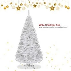 Tangkula 5ft White Artificial PVC Christmas Tree Festive Winter w/Stand -Christmas Trees Sales Store unnamed file 7154