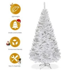 Tangkula 5ft White Artificial PVC Christmas Tree Festive Winter w/Stand -Christmas Trees Sales Store unnamed file 7156