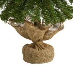 2ft Nearly Natural Pre-Lit Alpine Artificial Christmas Tree Clear Lights in Burlap Planter -Christmas Trees Sales Store unnamed file 7160
