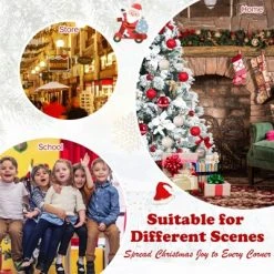 Tangkula Artificial Snow Flocked Christmas Tree 6FT Hinged Christmas Tree W/ 631 Branch Tips 10 Tangkula Artificial Snow Flocked Christmas Tree 6FT Hinged Christmas Tree W/ 631 Branch Tips -Christmas Trees Sales Store unnamed file 7179