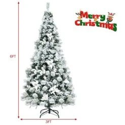 Tangkula Artificial Snow Flocked Christmas Tree 6FT Hinged Christmas Tree W/ 631 Branch Tips 15 Tangkula Artificial Snow Flocked Christmas Tree 6FT Hinged Christmas Tree W/ 631 Branch Tips -Christmas Trees Sales Store unnamed file 7184
