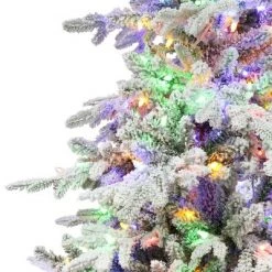 Puleo 7' Pre-Lit LED Flocked Full Utah Fir Artificial Christmas Tree Color Select Lights -Christmas Trees Sales Store unnamed file 722