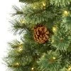 Nearly Natural Pre-Lit LED White Mountain Pine Artificial Christmas Tree with Pinecones Clear Lights