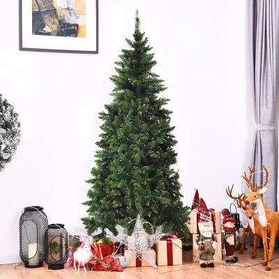 Tangkula 6ft Half Christmas Tree Artificial PVC Material Metal Stand w/ LED Lights 3 Tangkula 6ft Half Christmas Tree Artificial PVC Material Metal Stand w/ LED Lights - Image 3