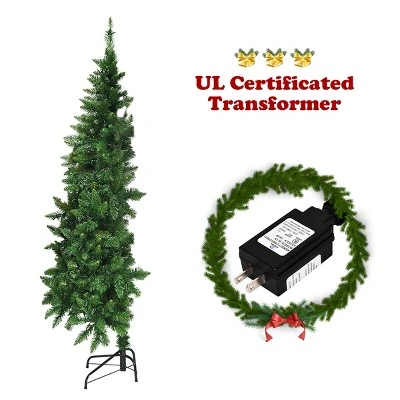 Tangkula 6ft Half Christmas Tree Artificial PVC Material Metal Stand w/ LED Lights 4 Tangkula 6ft Half Christmas Tree Artificial PVC Material Metal Stand w/ LED Lights - Image 4