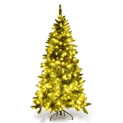 Tangkula 6ft Half Christmas Tree Artificial PVC Material Metal Stand w/ LED Lights 6 Tangkula 6ft Half Christmas Tree Artificial PVC Material Metal Stand w/ LED Lights - Image 6