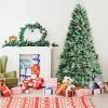 Tangkula 8 Ft Artificial Christmas Tree Mixed PE & PVC Xmas Tree Office and Party Festival Holiday Decor Green