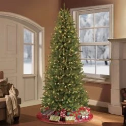 12ft Pre-lit Full Artificial Christmas Tree Forest Fir - Puleo