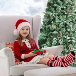 Tangkula 8 Ft Artificial Christmas Tree Mixed PE & PVC Xmas Tree Office and Party Festival Holiday Decor Green -Christmas Trees Sales Store unnamed file 7275