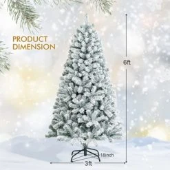 Tangkula 6' Hinged Artificial Christmas Tree Unlit w/ Metal Stand Premium Snow Flocked 17 Tangkula 6' Hinged Artificial Christmas Tree Unlit w/ Metal Stand Premium Snow Flocked -Christmas Trees Sales Store unnamed file 7286