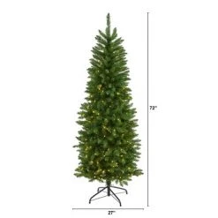 6ft Nearly Natural Pre-Lit LED Mountain Pine Artificial Christmas Tree Clear Lights