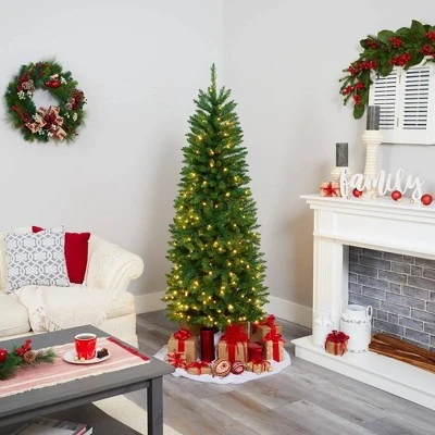 6ft Nearly Natural Pre-Lit LED Mountain Pine Artificial Christmas Tree Clear Lights 5 6ft Nearly Natural Pre-Lit LED Mountain Pine Artificial Christmas Tree Clear Lights - Image 5